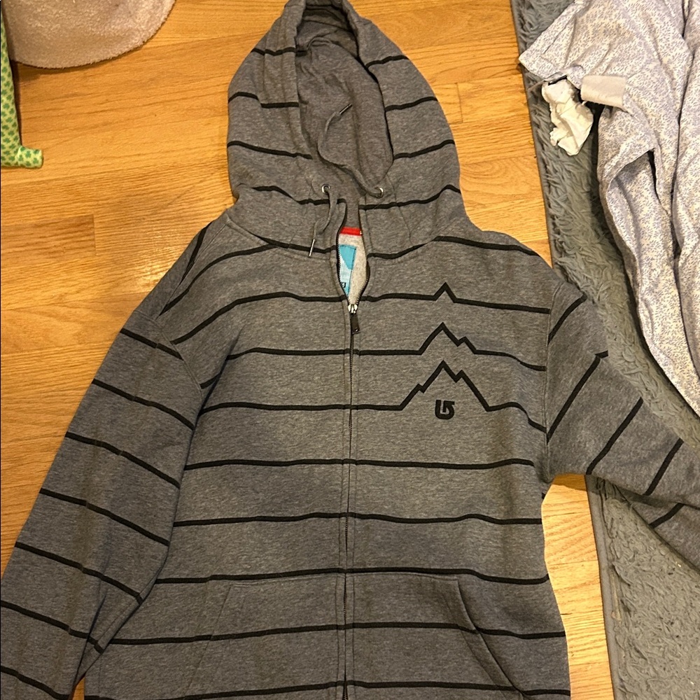 Burton Gray and Red Fleece Jacket